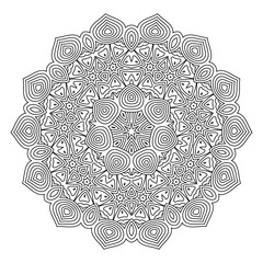 Monochrome mandala for coloring book. Vintage decorative elements, ethnic ornament for your design.. Islam, Arabic, Indian, turkish, pakistan, chinese, ottoman motifs