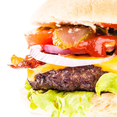 Big juicy burger detail