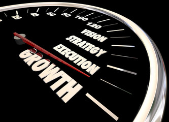 Growth Vision Strategy Execution Speedometer 3d Animation