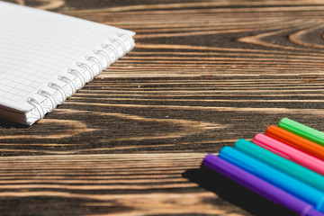 Close up School University Office Miscellaneous on Grunge Wood