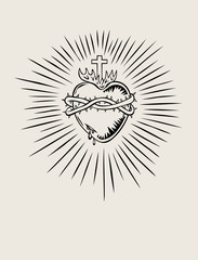 Sacred Heart of Jesus, illustration art vector design