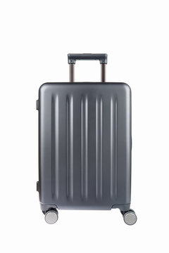 grey travel luggage isolated