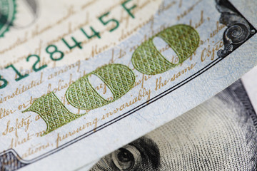 new hundred dollar bill closeup