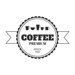 Coffee emblem, badge, logo, label isolated on white background. Vector