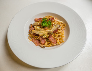 bacon and mushroom spaghetti-1