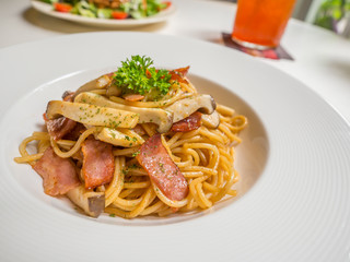 bacon and mushroom spaghetti-2