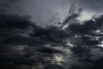 black cloud rainstorm in the vast sky