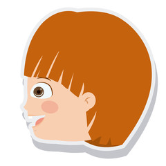 head little boy smiling isolated vector illustration design
