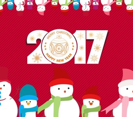 Merry christmas and happy new year 2017 background