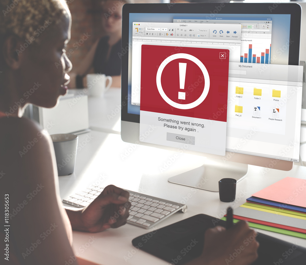 Poster error alert failure icon problem concept