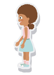 little girl avatar isolated vector illustration design