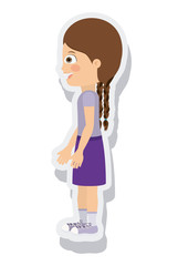 little girl avatar isolated vector illustration design