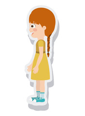 little girl avatar isolated vector illustration design
