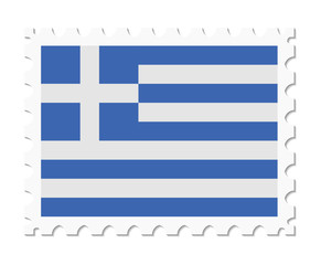 stamp flag greece