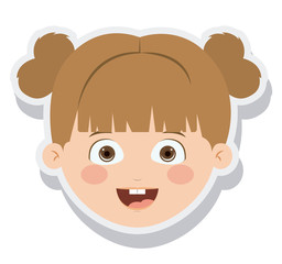 head little girl smiling isolated vector illustration design