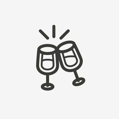 glasses of champagne icon