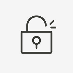 unlock outline icon
