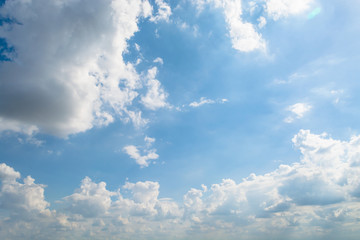 Sky and clouds white soft in the vast blue sky