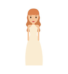 woman female girl dress avatar person people icon. Isolated and flat illustration. 