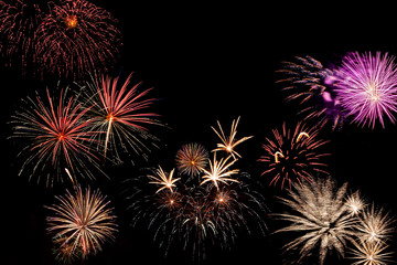 Obraz premium Holiday card with fireworks
