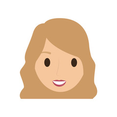 woman female girl face avatar person people icon. Isolated and flat illustration. 