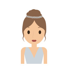 woman female girl dress avatar person people icon. Isolated and flat illustration. 