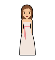 woman female girl dress avatar person people icon. Isolated and flat illustration. 