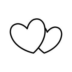heart shape love romantic icon. Isolated and flat illustration. 