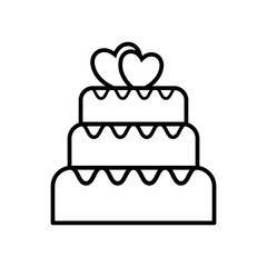 cake bakery heart married wedding icon. Isolated and flat illustration. 