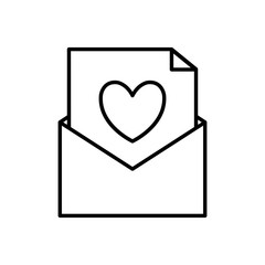 heart envelope shape love romantic icon. Isolated and flat illustration. 