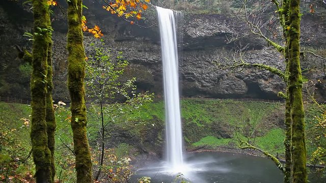 High definition movie of Silver Falls in Oregon with audio autumn season 1920x1080