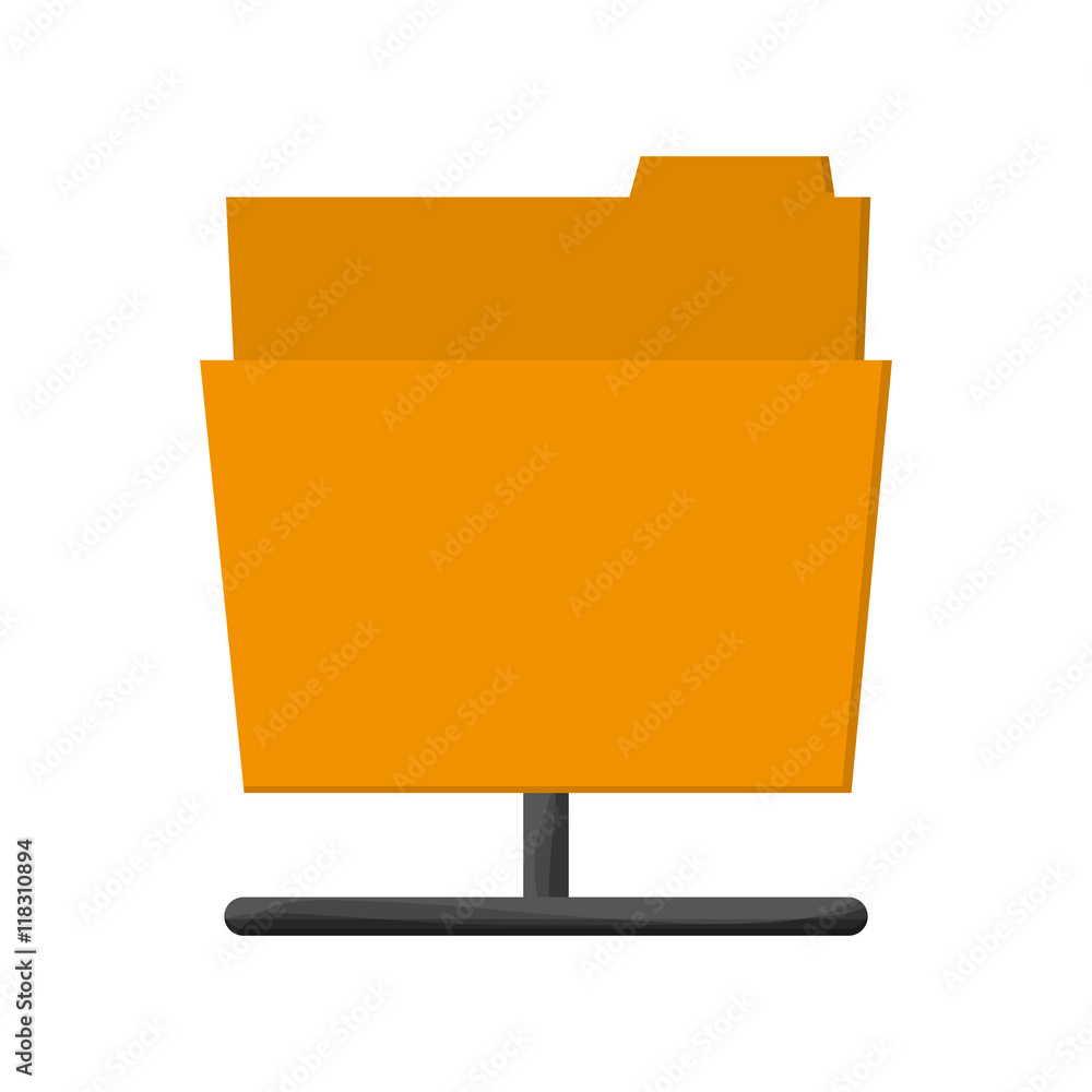 Aufkleber flat design file folder icon vector illustration