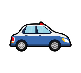 police car auto vehicle transportation icon. Isolated and flat illustration. 