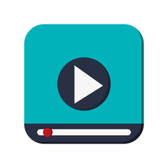flat design video player icon vector illustration