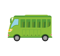 bus vehicle transportation icon. Isolated and flat illustration. 