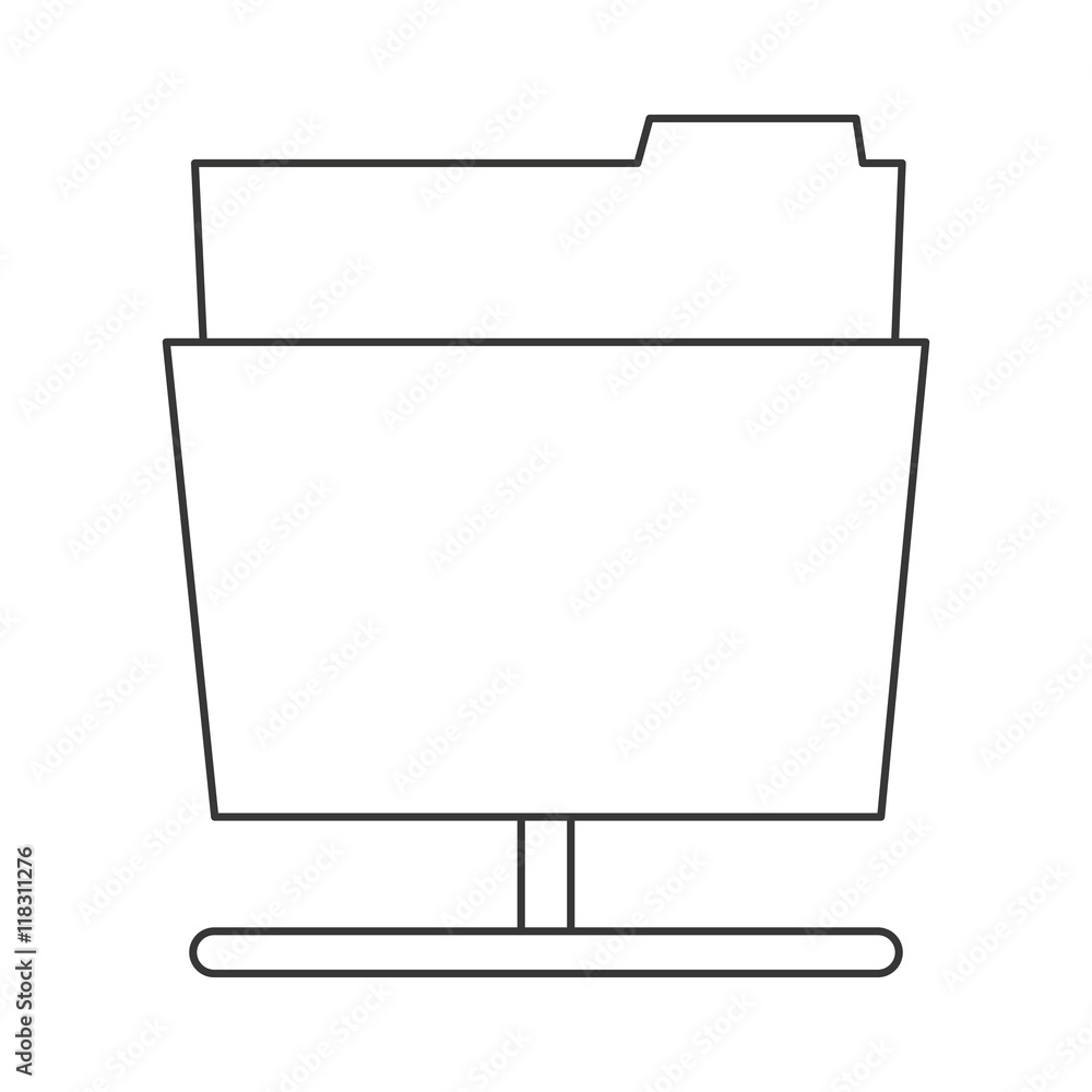 Poster flat design file folder icon vector illustration