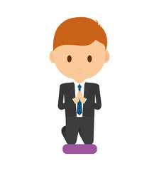 pray boy kid religion catholicism icon. Isolated and flat illustration