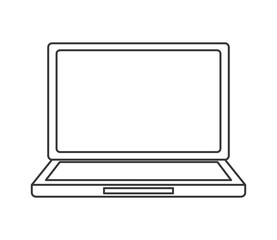 flat design laptop frontview icon vector illustration
