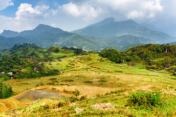 Fototapeta na wymiar Scenic view of highlands in Sa Pa, Lao Cai Province, Vietnam