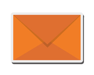 flat design closed envelope icon vector illustration
