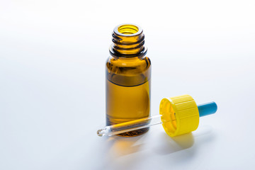 Brown medicine glass bottle with dropper