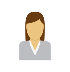 operator assistant woman headphone call center technical service icon. Isolated and flat illustration
