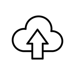 cloud computing arrow communication silhouette icon. Isolated and flat illustration