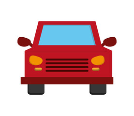flat design car frontview icon vector illustration