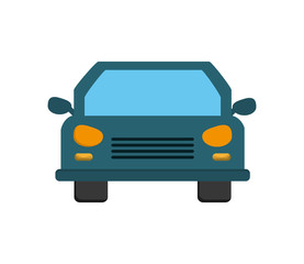 flat design car frontview icon vector illustration