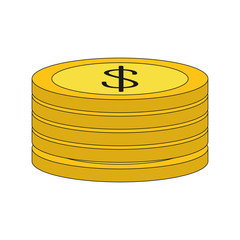 coin money financial payment icon. Isolated and flat illustration