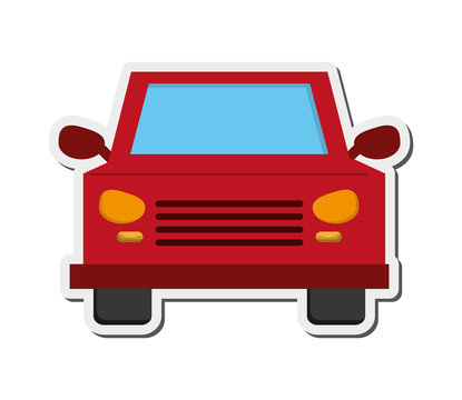flat design car frontview icon vector illustration
