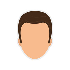 man male head avatar person icon. Isolated and flat illustration. Vector graphic