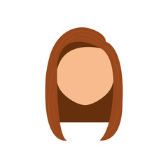 woman female girl head person icon. Isolated and flat illustration. Vector graphic