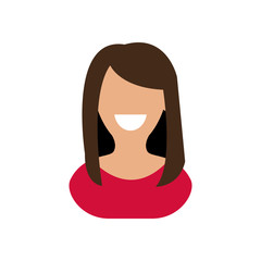 woman smile female girl head person icon. Isolated and flat illustration. Vector graphic